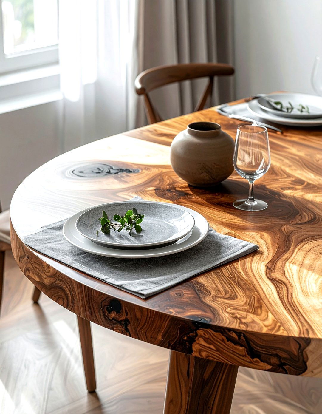 Burl Wood Table Linen Napkin - 30 dining room texture layering ideas