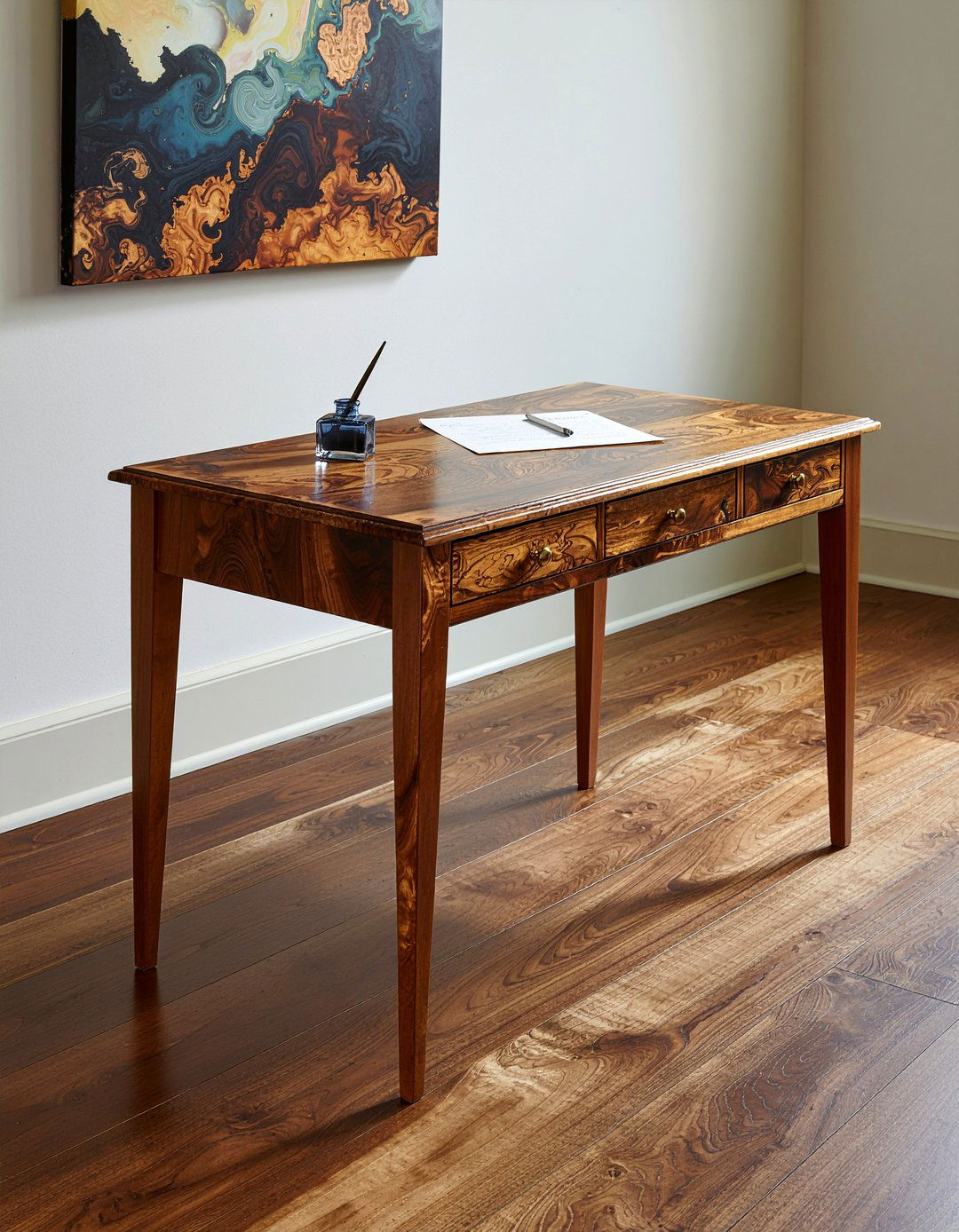 Burl wood desk - 30 living room Regency furniture ideas