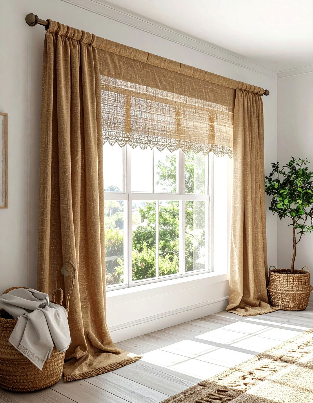 Burlap Valance - 30 valance ideas