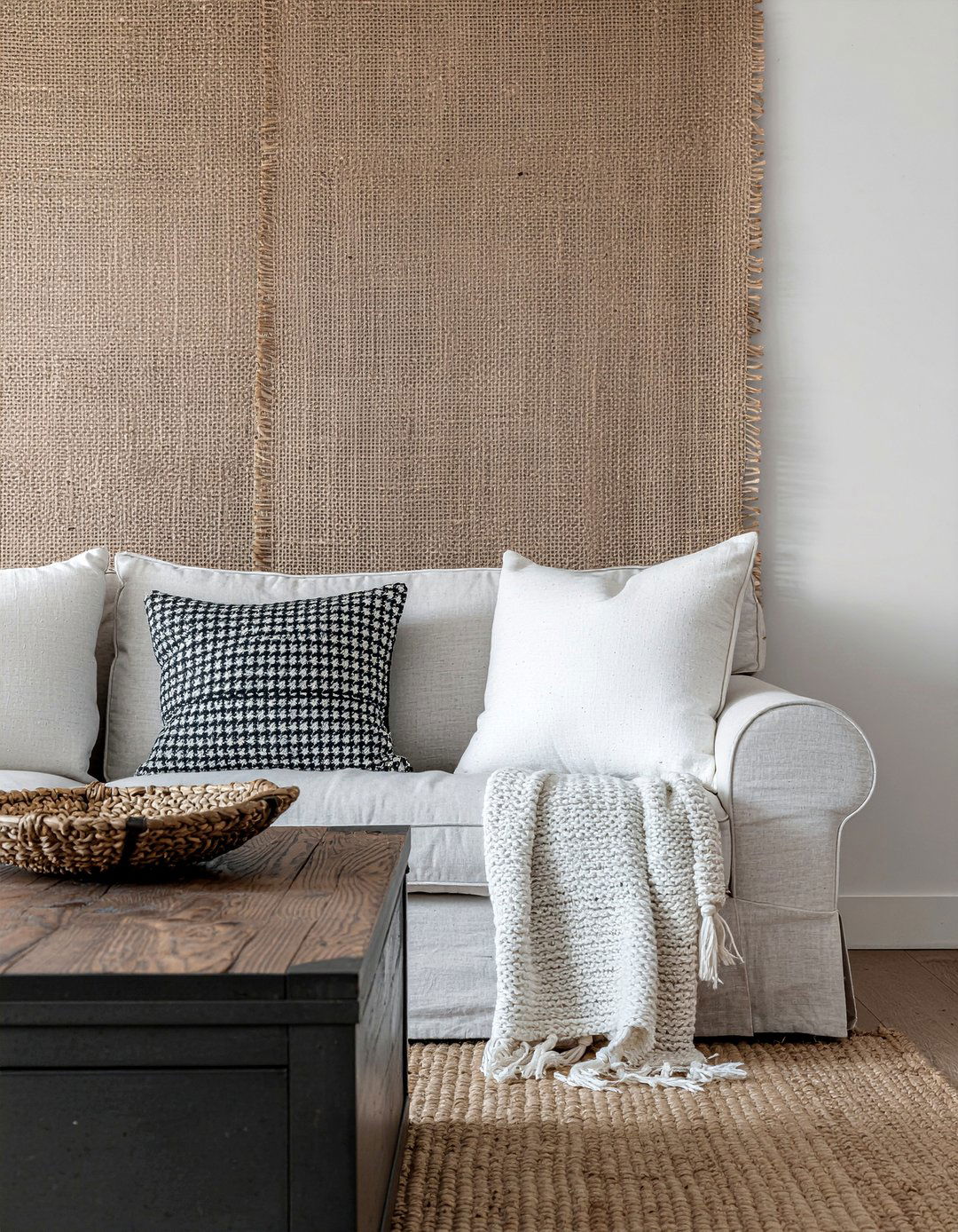 Burlap Wallpaper - 30 living room textured wallpapers