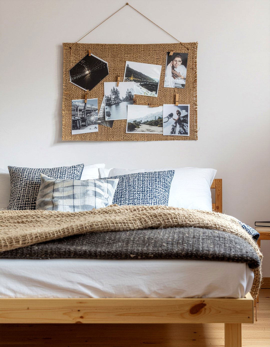 Burlap covered board - 30 bedroom bulletin boards