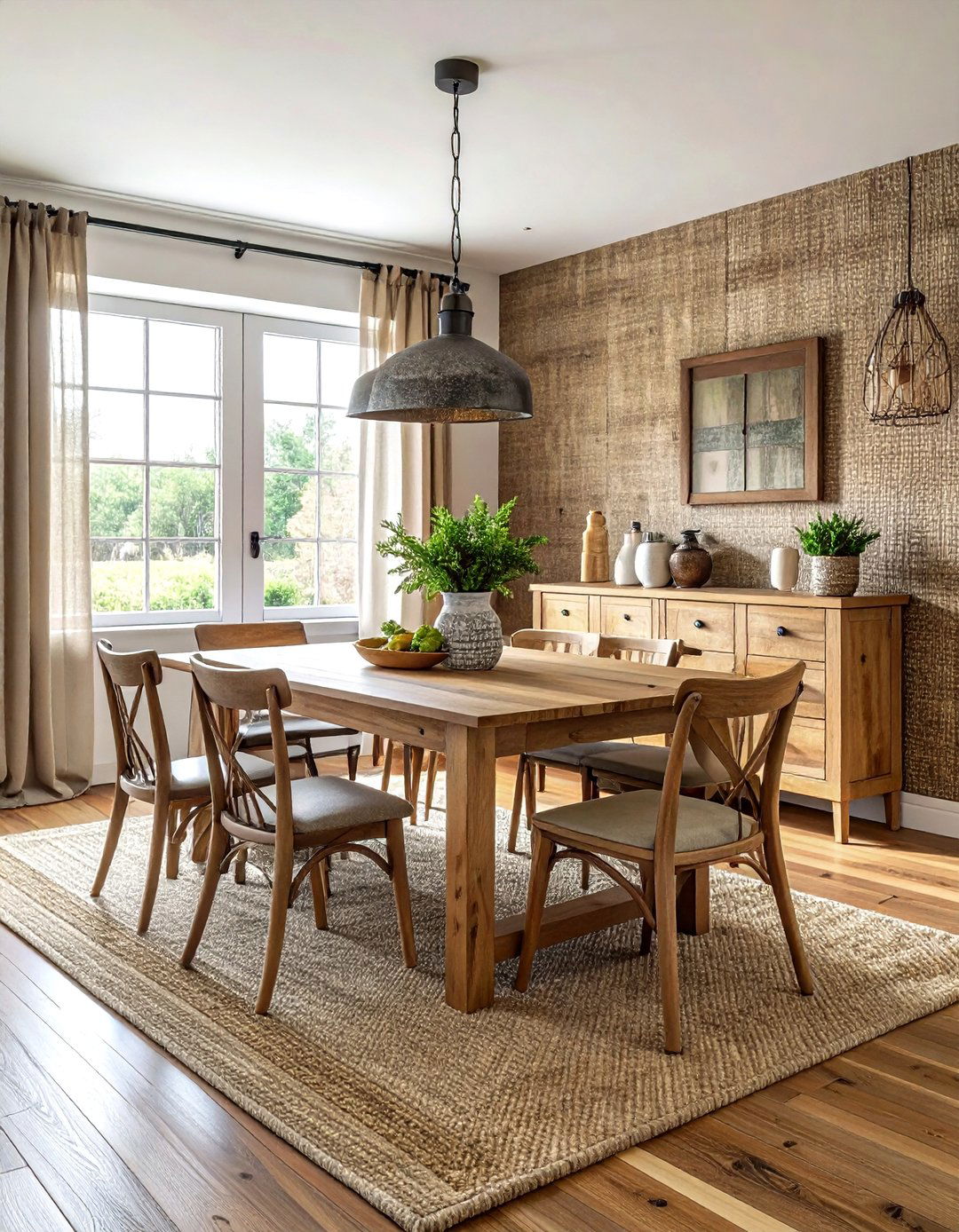Burlap texture wallpaper dining room - 30 textured wallpaper dining room ideas