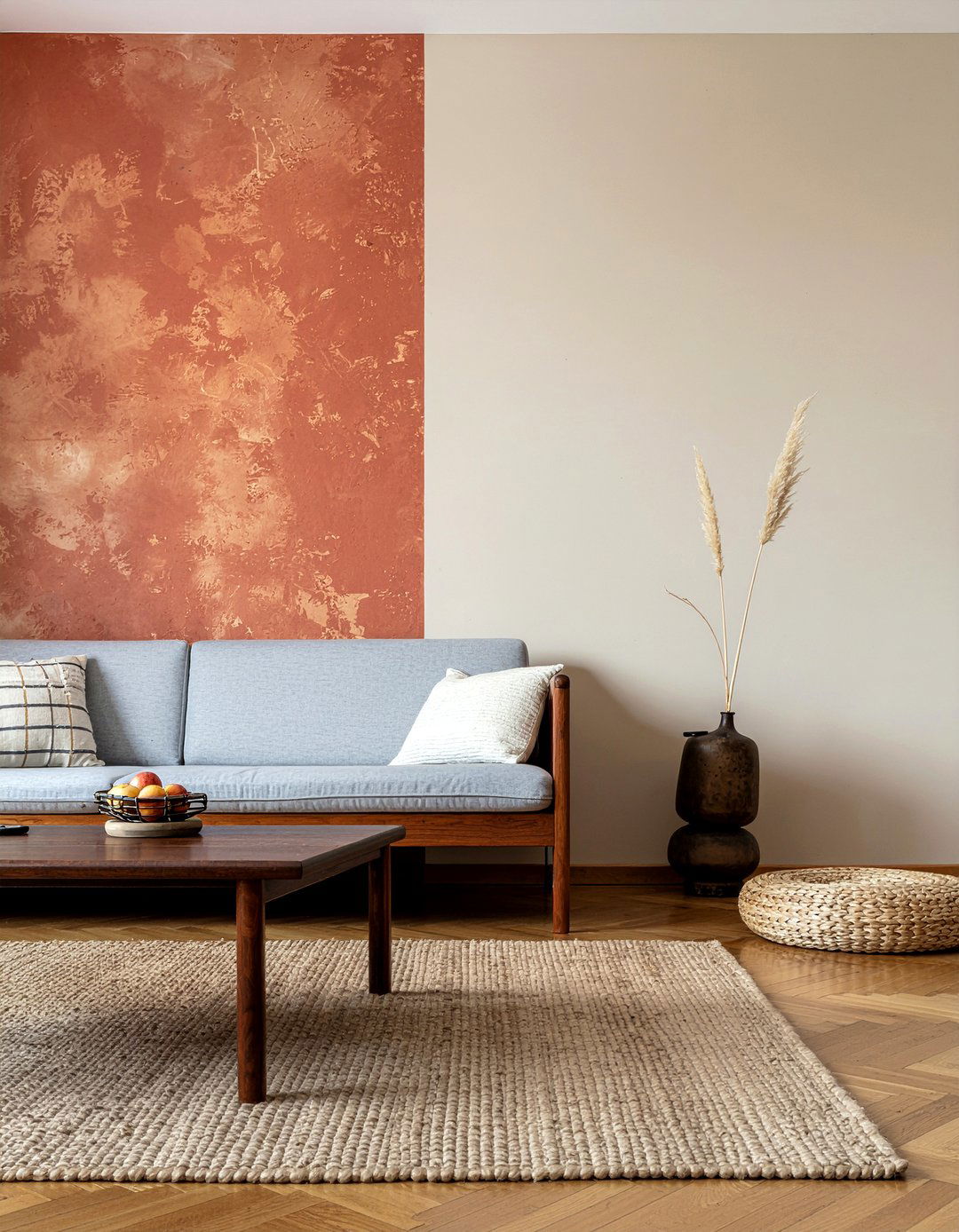 Burnt Orange And Beige Living Room Wall - 30 living room two tone walls