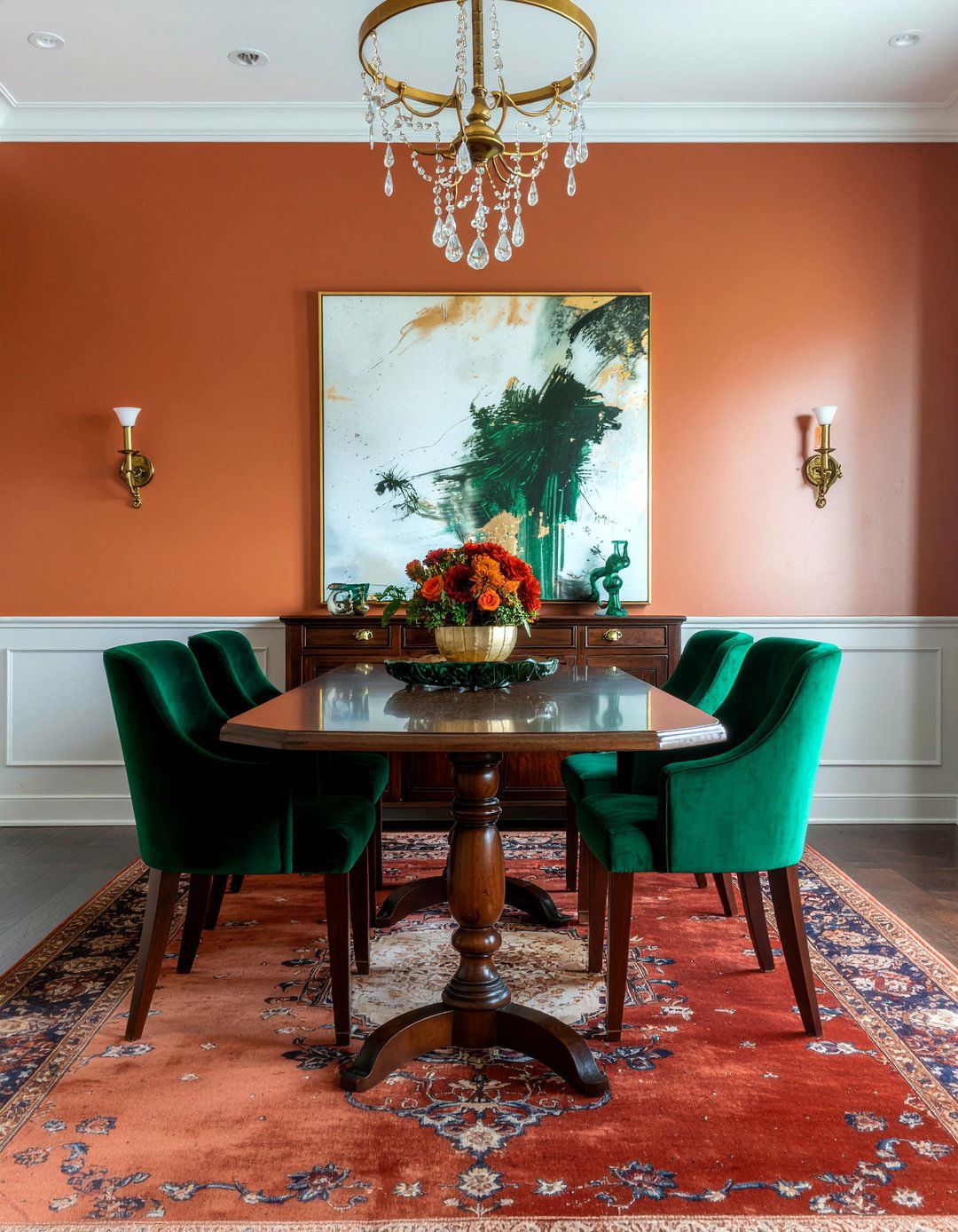 Burnt Orange And Emerald Green - 30 burnt orange dining room ideas
