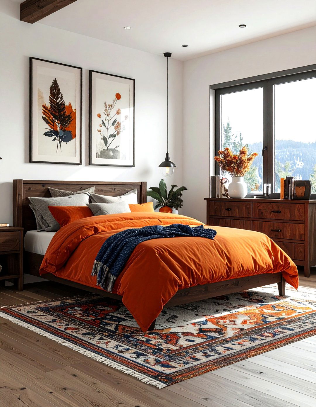 Burnt Orange Bedroom - 30 bedroom accent color ideas