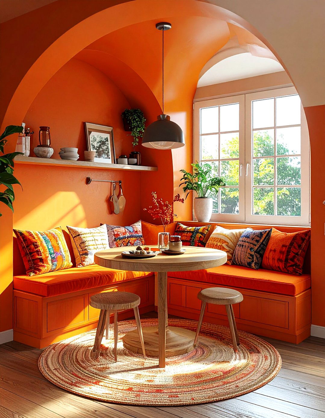 Burnt Orange Breakfast Nook - 30 burnt orange kitchen ideas