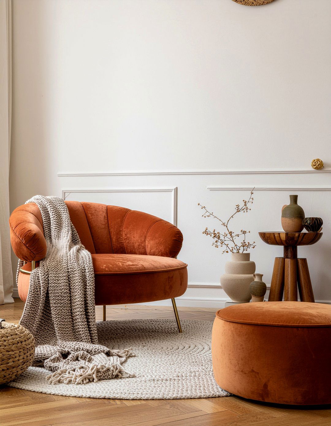 Burnt Orange Decor - 30 retro living room ideas