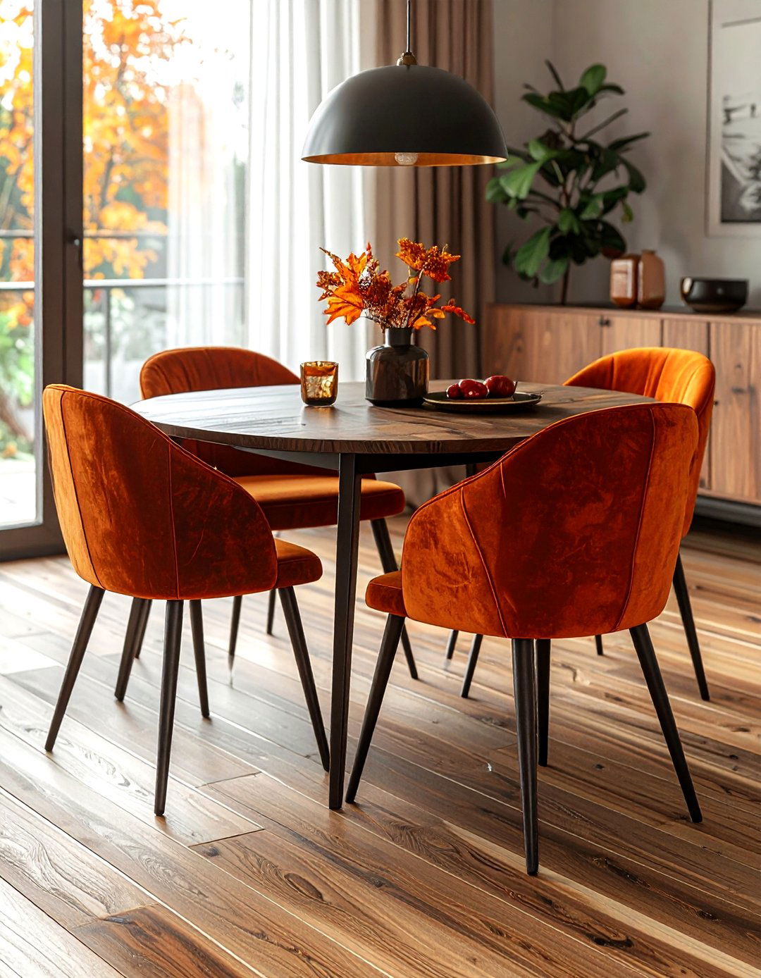 Burnt Orange Dining Chair - 30 colorful dining chair ideas