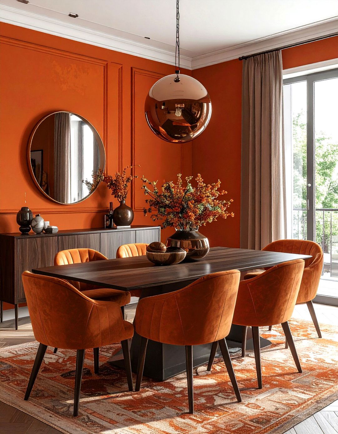 Burnt Orange Dining Room - 30 dining room paint color ideas