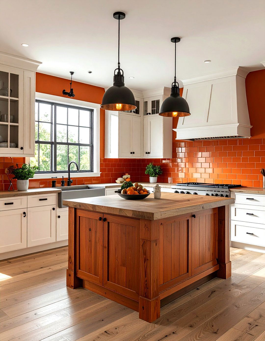 Burnt Orange Farmhouse Kitchen - 30 orange and white kitchen ideas