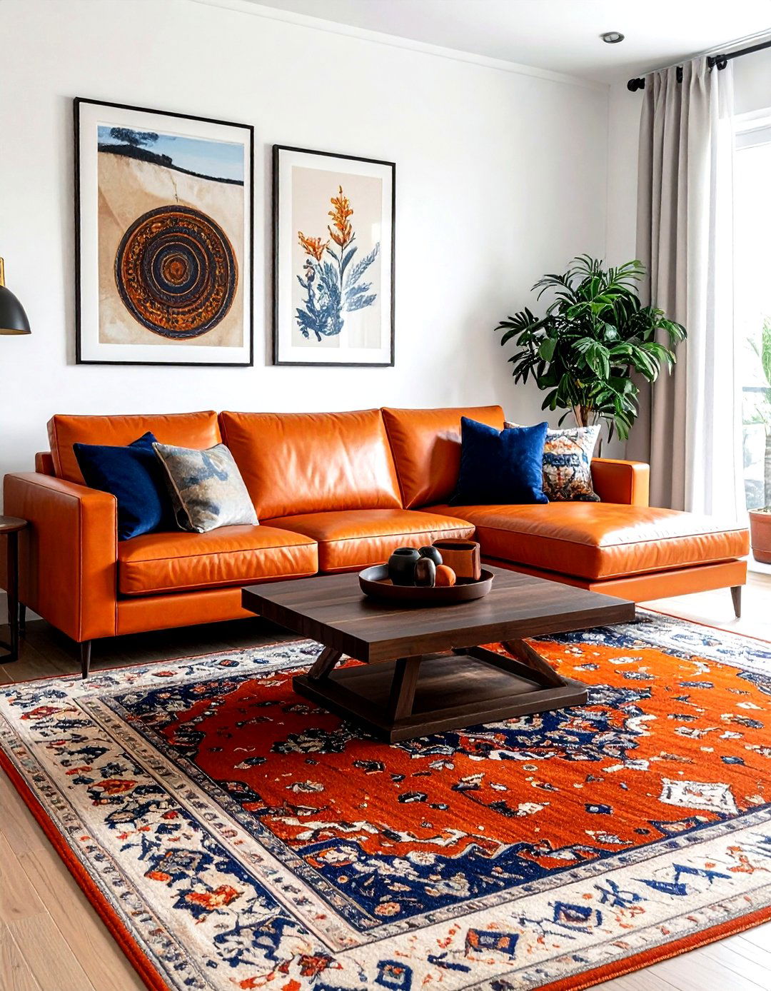 Burnt Orange Living Room - 30 living room accent color ideas