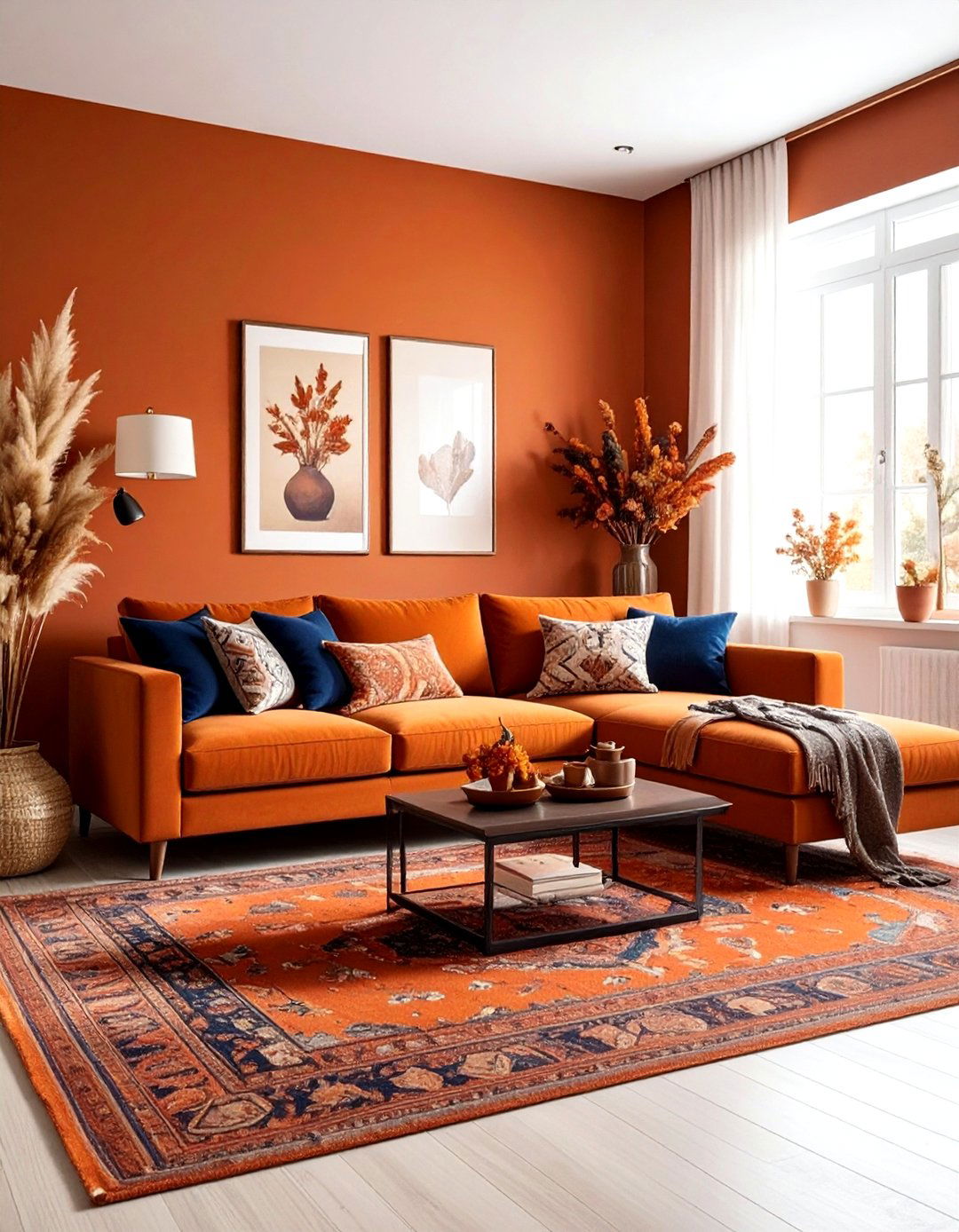 Burnt Orange Living Room - 30 living room paint color ideas