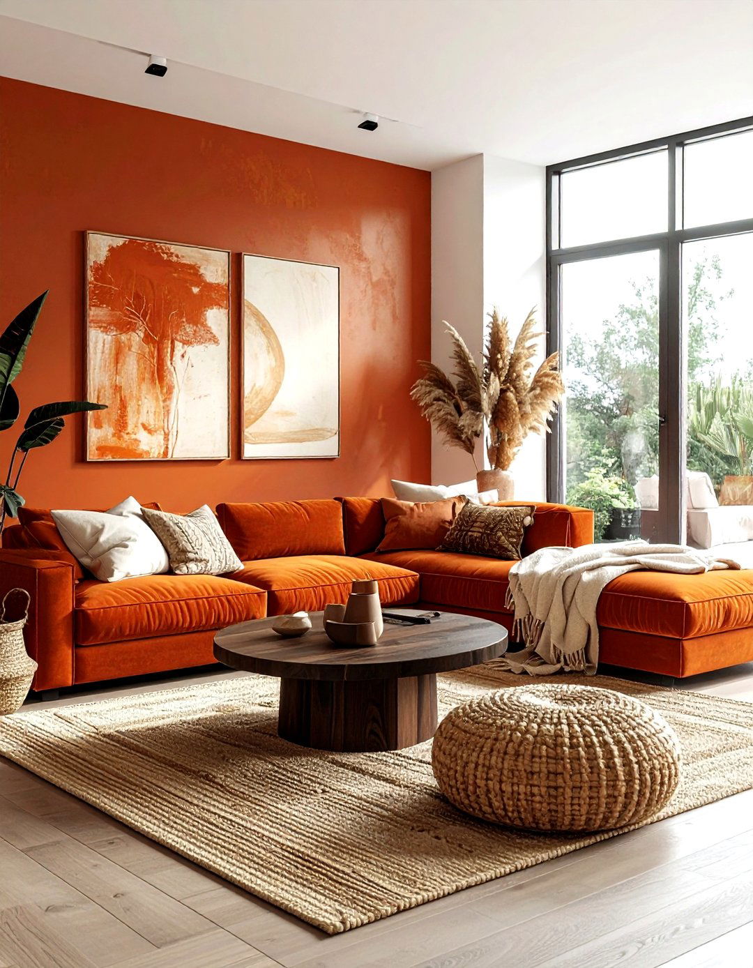 Burnt Orange Living Room - 30 orange decor ideas