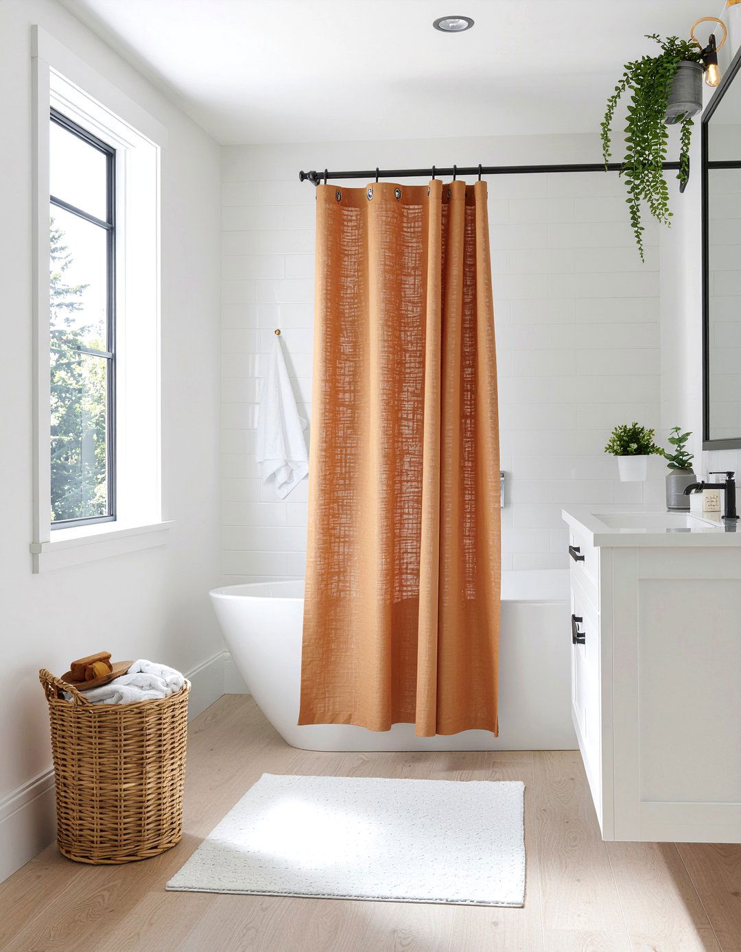 Burnt Orange Shower Curtain - 30 rust bathroom ideas