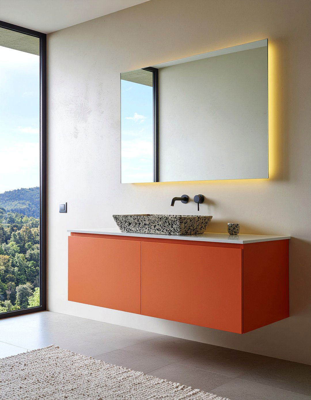 Burnt Orange Vanity - 30 rust bathroom ideas