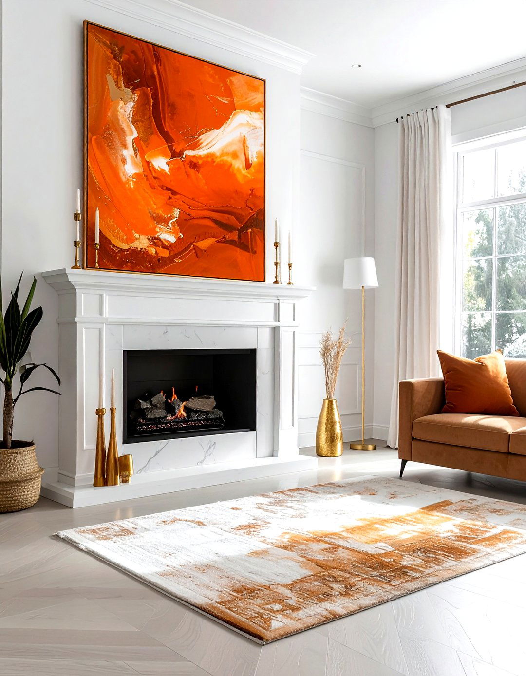 Burnt orange abstract wall art - 30 burnt orange decor ideas