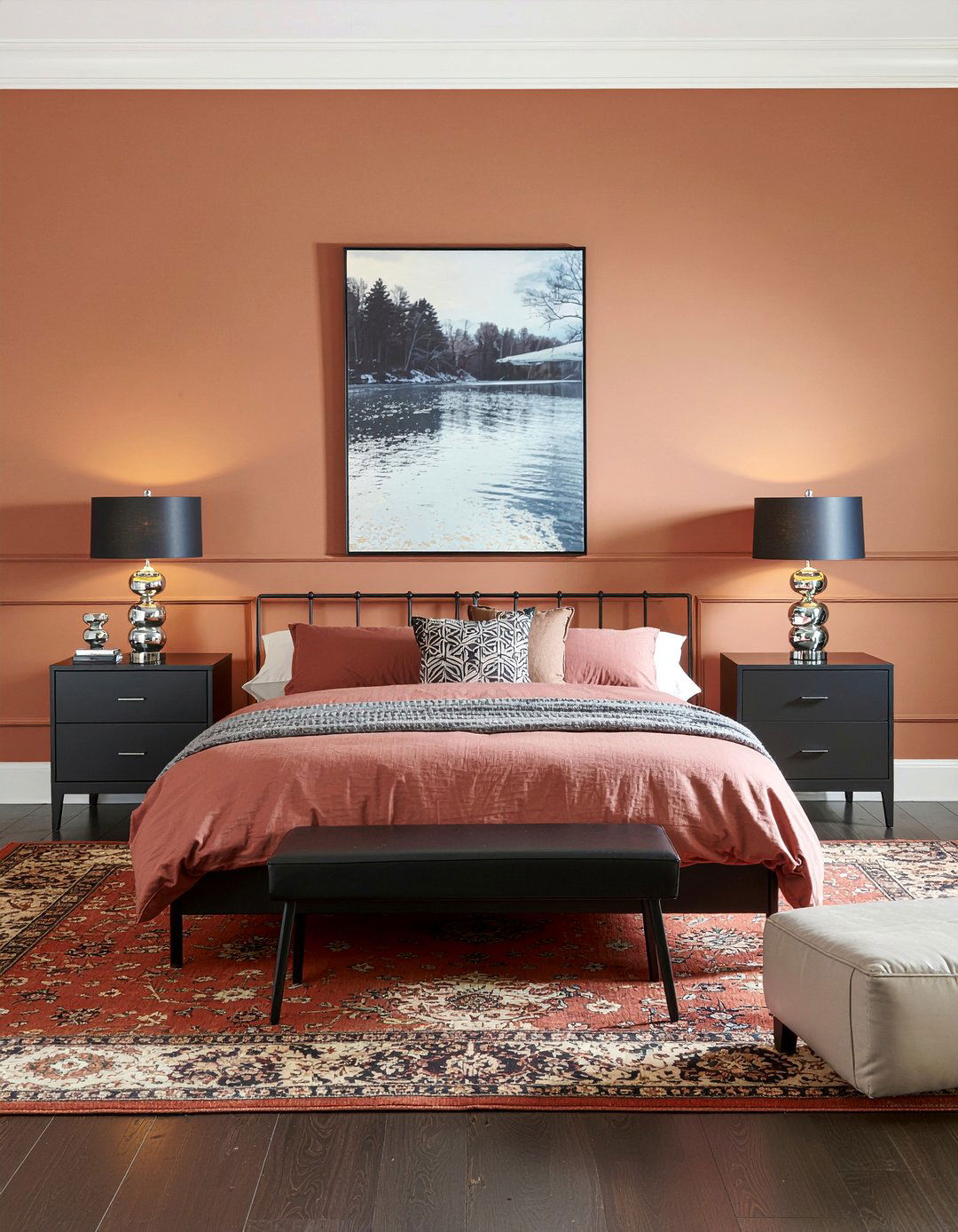 Burnt orange and black bedroom - 30 burnt orange bedroom ideas
