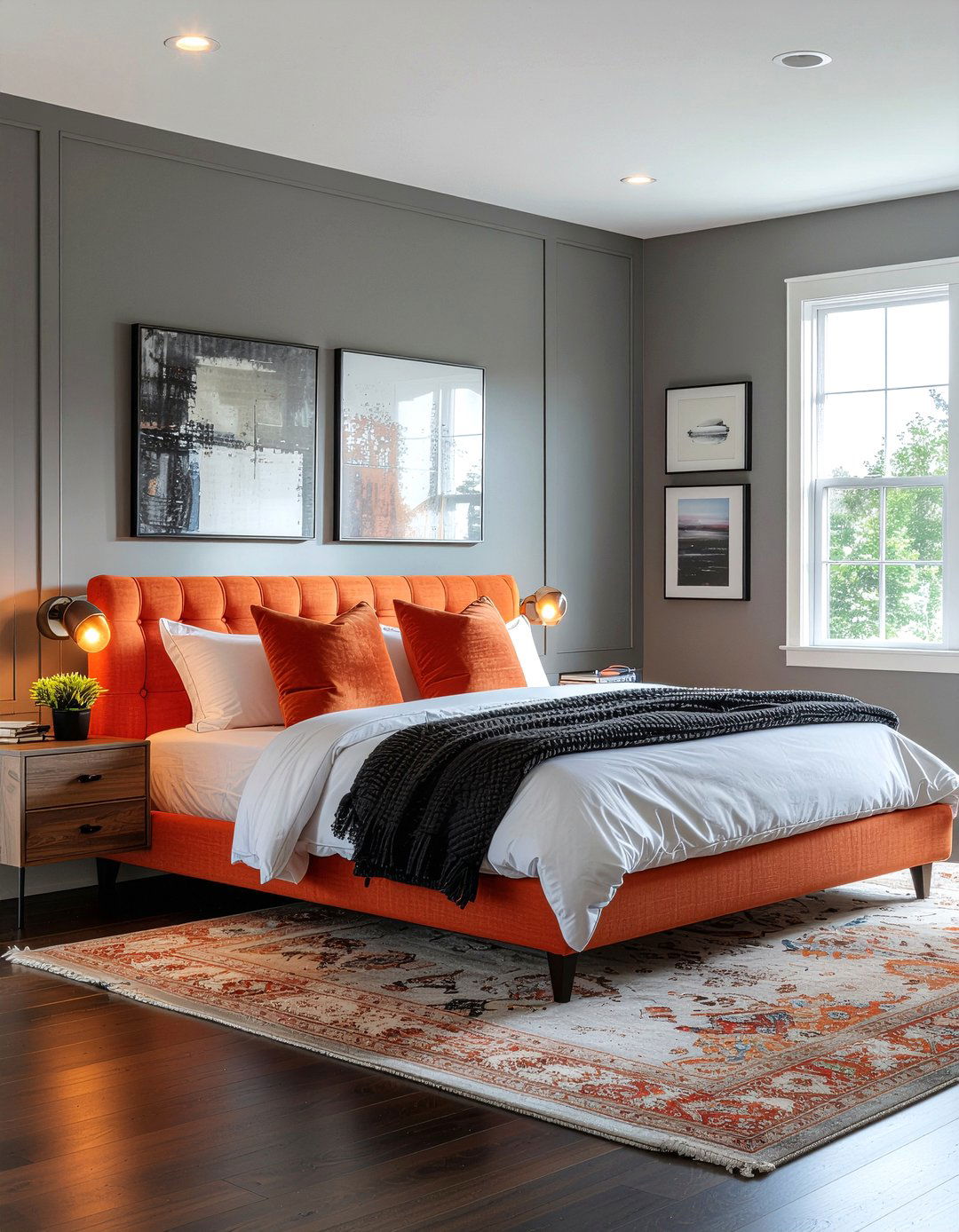 Burnt orange and charcoal bedroom - 30 burnt orange bedroom ideas