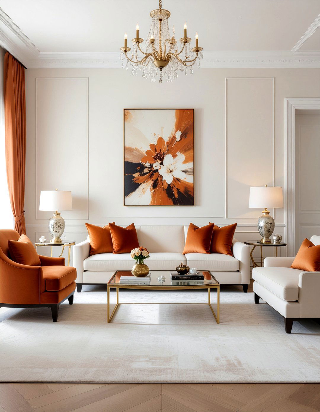 Burnt orange and cream living room - 30 burnt orange living room ideas