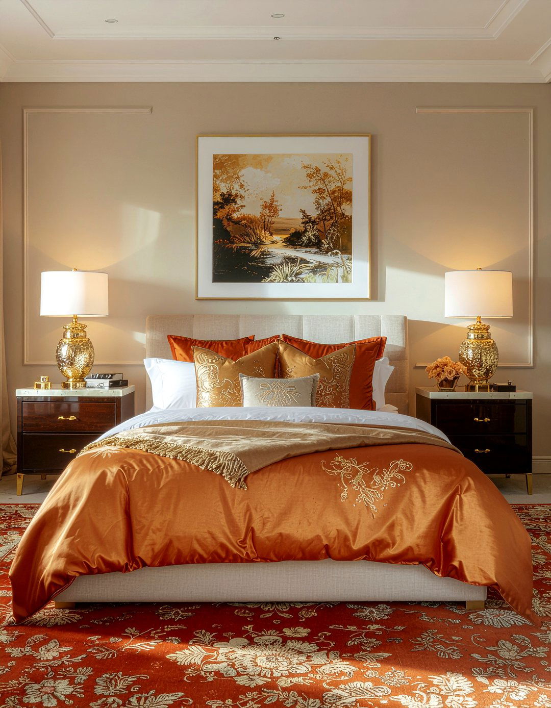 Burnt orange and gold bedroom - 30 burnt orange bedroom ideas