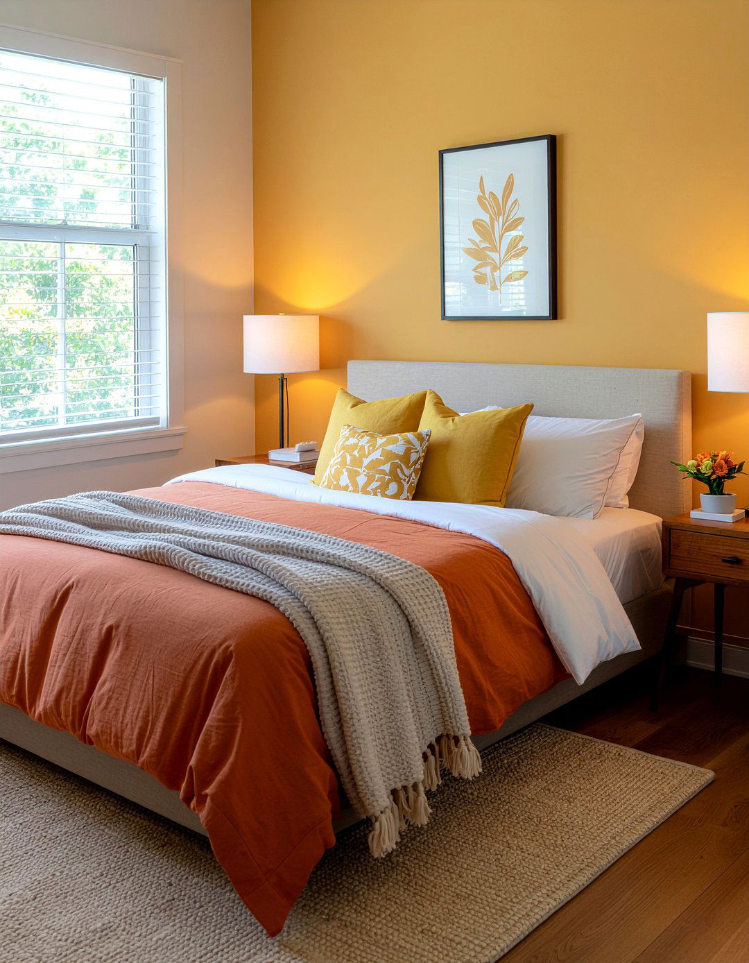 Burnt orange and mustard yellow bedroom - 30 burnt orange bedroom ideas