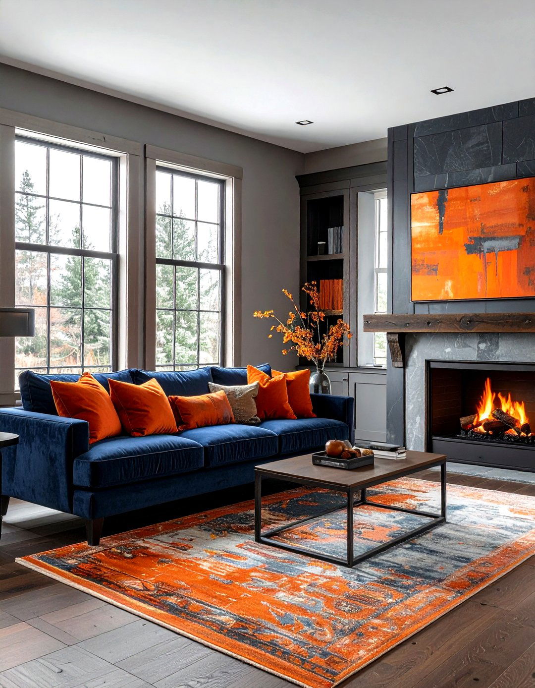 Burnt orange and slate - 30 color scheme ideas