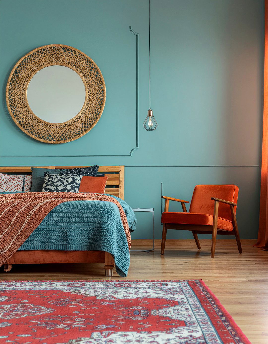 Burnt orange and teal bedroom - 30 burnt orange bedroom ideas