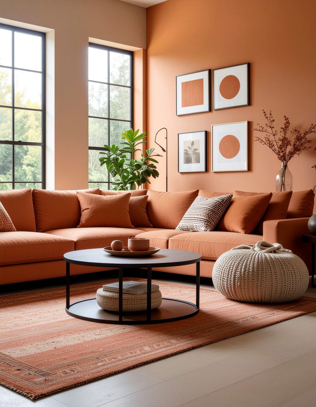 Burnt orange and terracotta living room - 30 burnt orange living room ideas