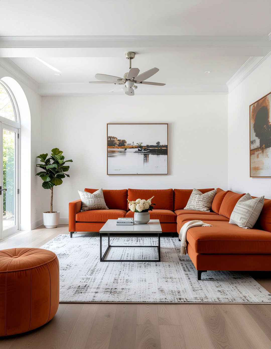 Burnt orange and white living room - 30 burnt orange living room ideas