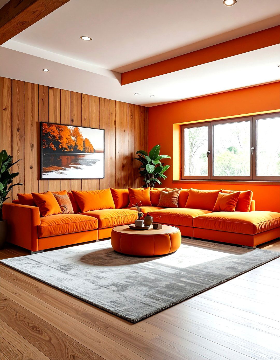 Burnt orange basement lounge - 30 burnt orange decor ideas