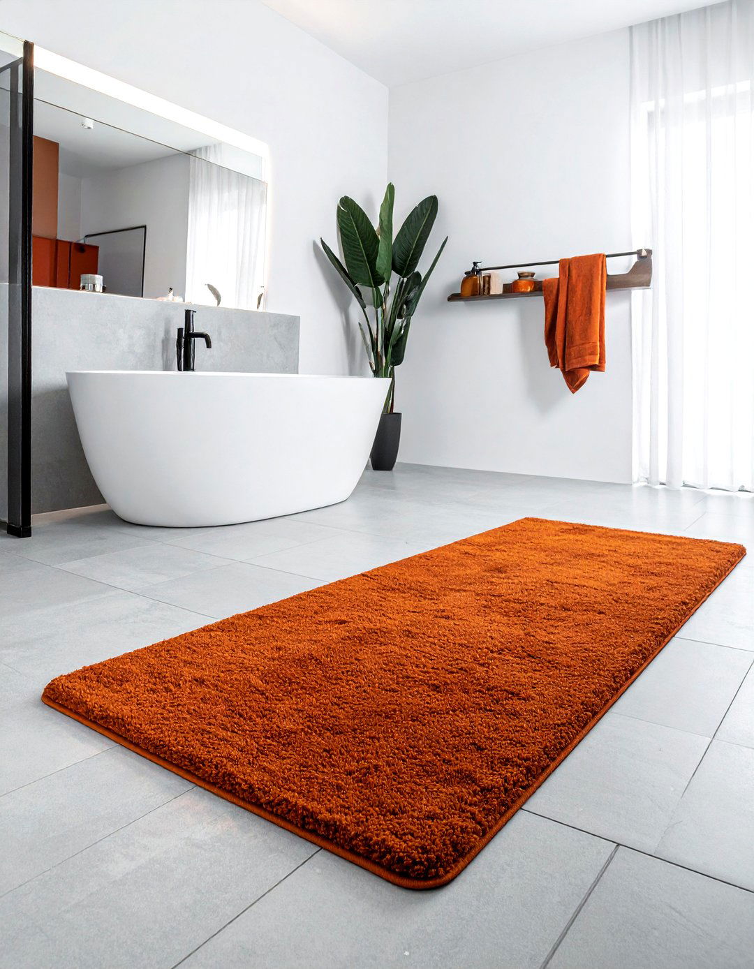 Burnt orange bathroom rug - 30 burnt orange bathroom ideas