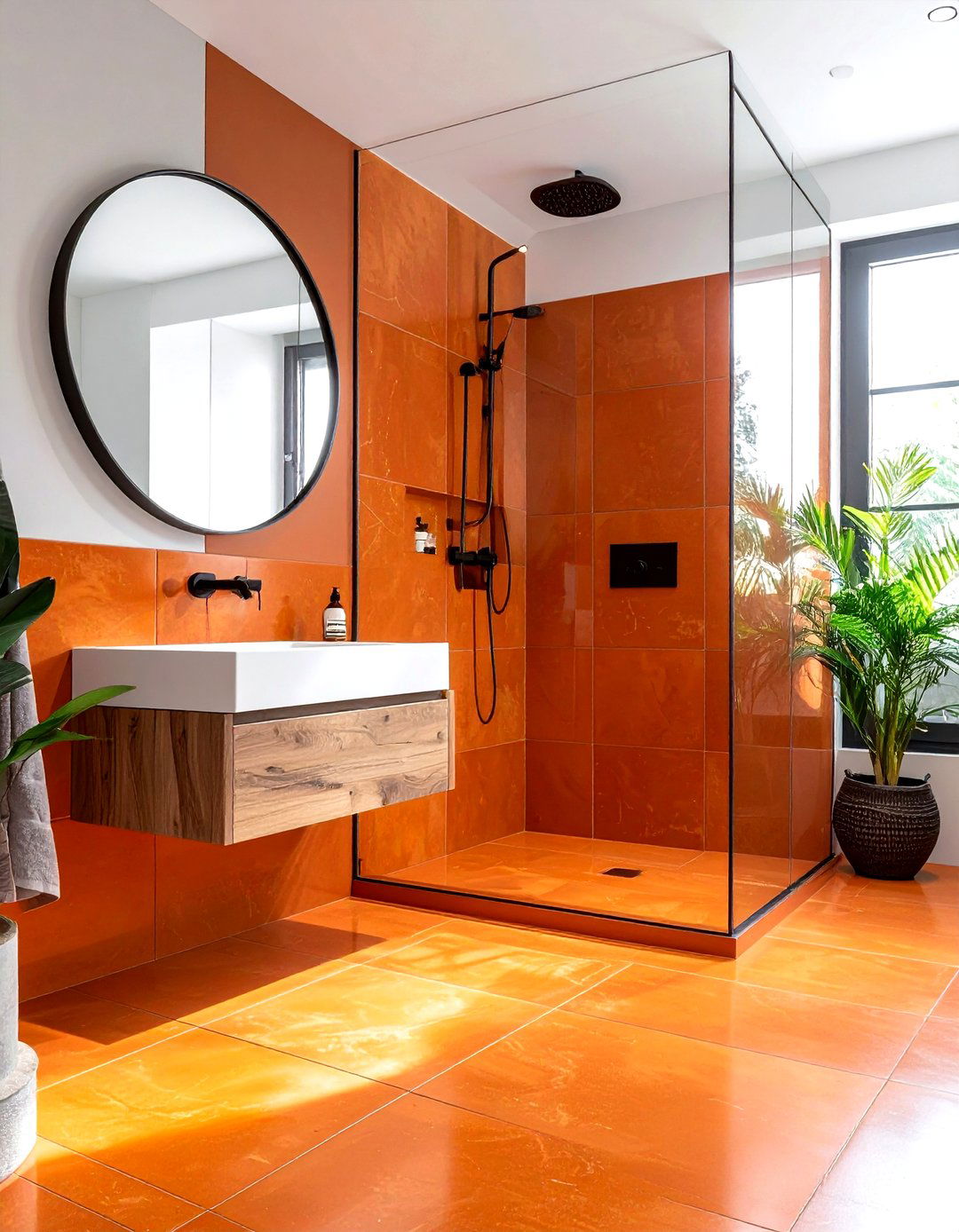 Burnt orange bathroom tile - 30 burnt orange decor ideas
