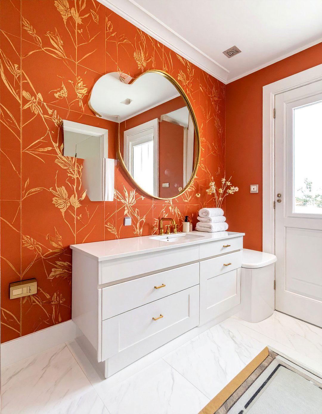 Burnt orange bathroom wallpaper - 30 burnt orange bathroom ideas