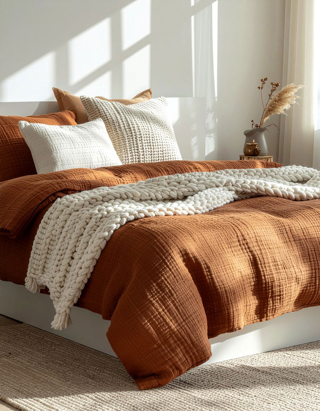 Burnt orange bedding - 30 burnt orange bedroom ideas