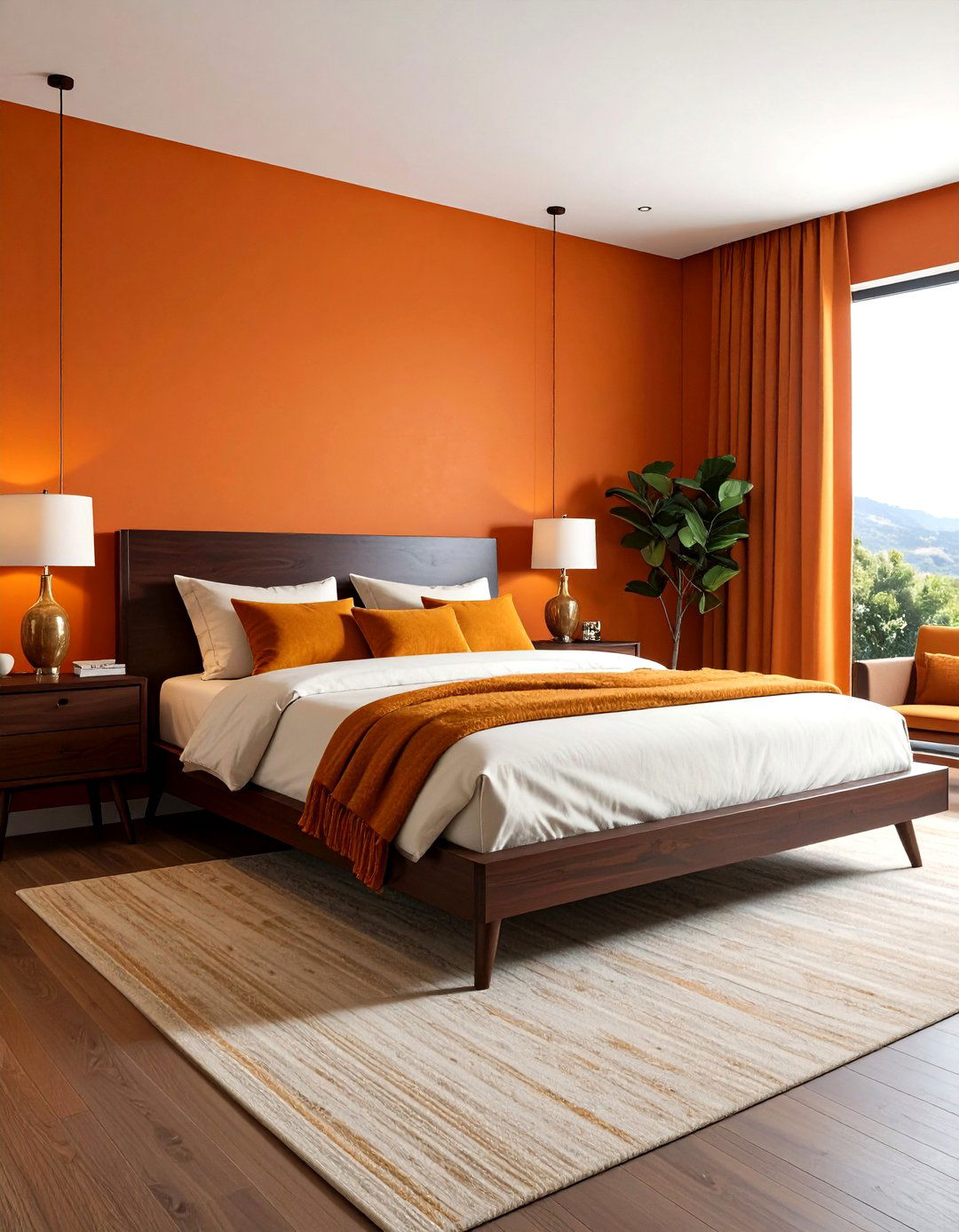 Burnt orange bedroom - 30 orange bedroom decor ideas