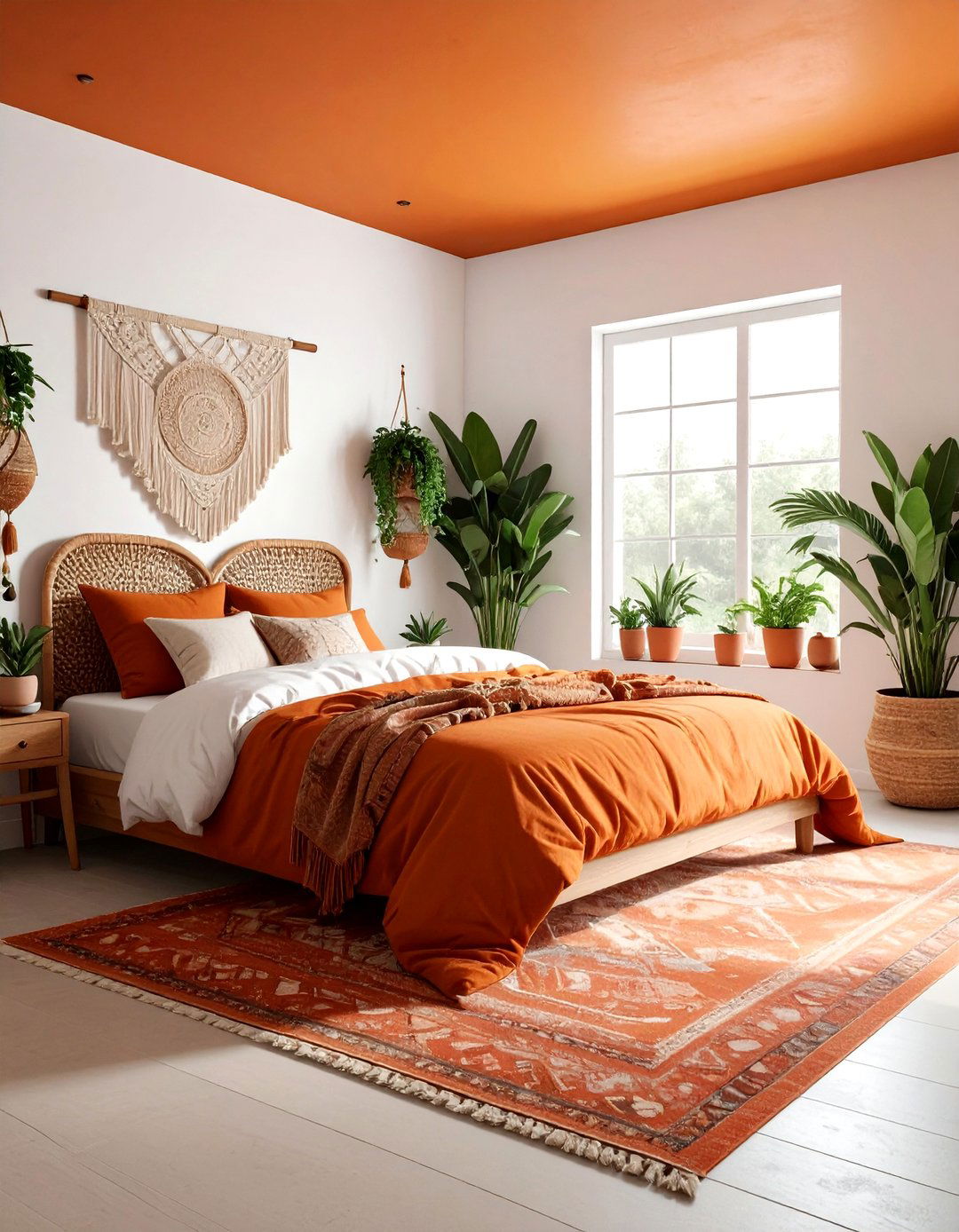 Burnt orange boho bedroom - 30 bright orange bedroom ideas