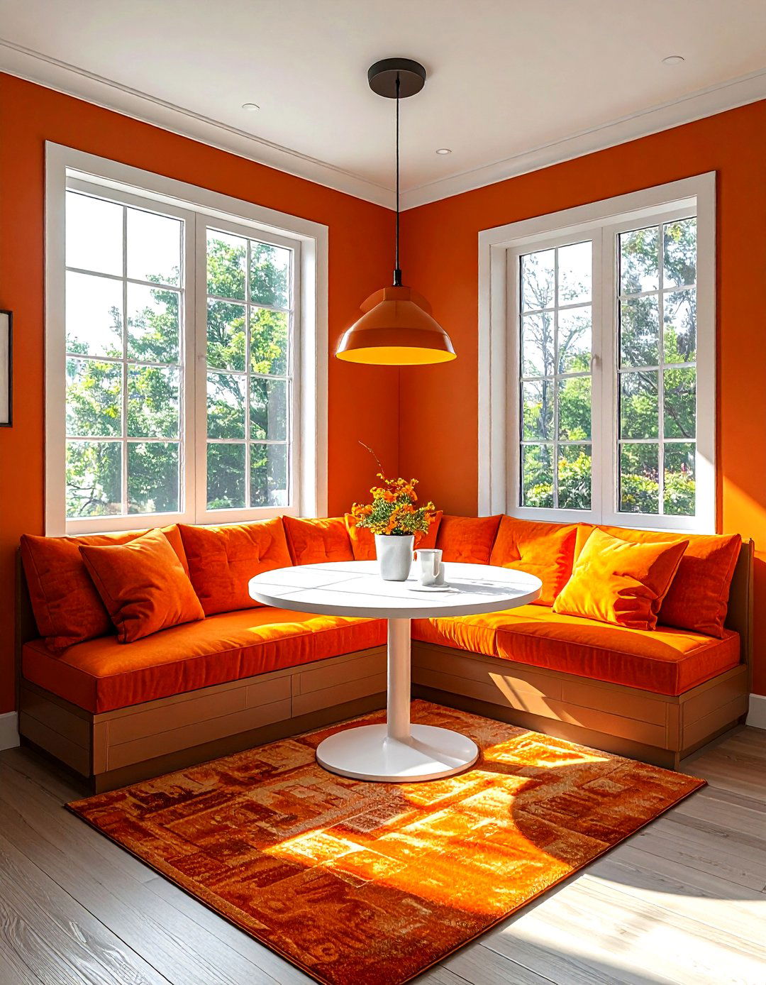 Burnt orange breakfast nook - 30 burnt orange decor ideas