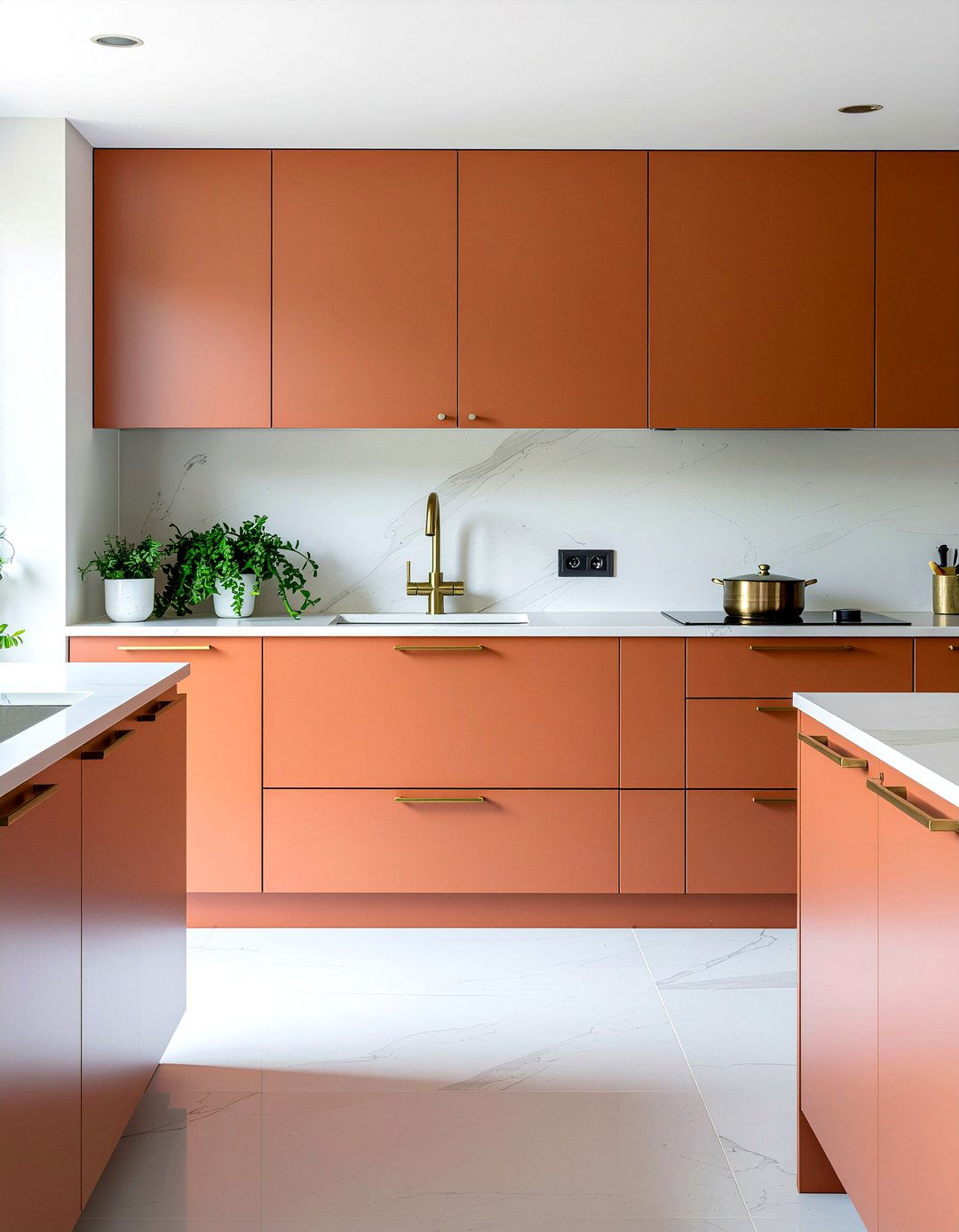 Burnt orange cabinets - 30 orange kitchen ideas