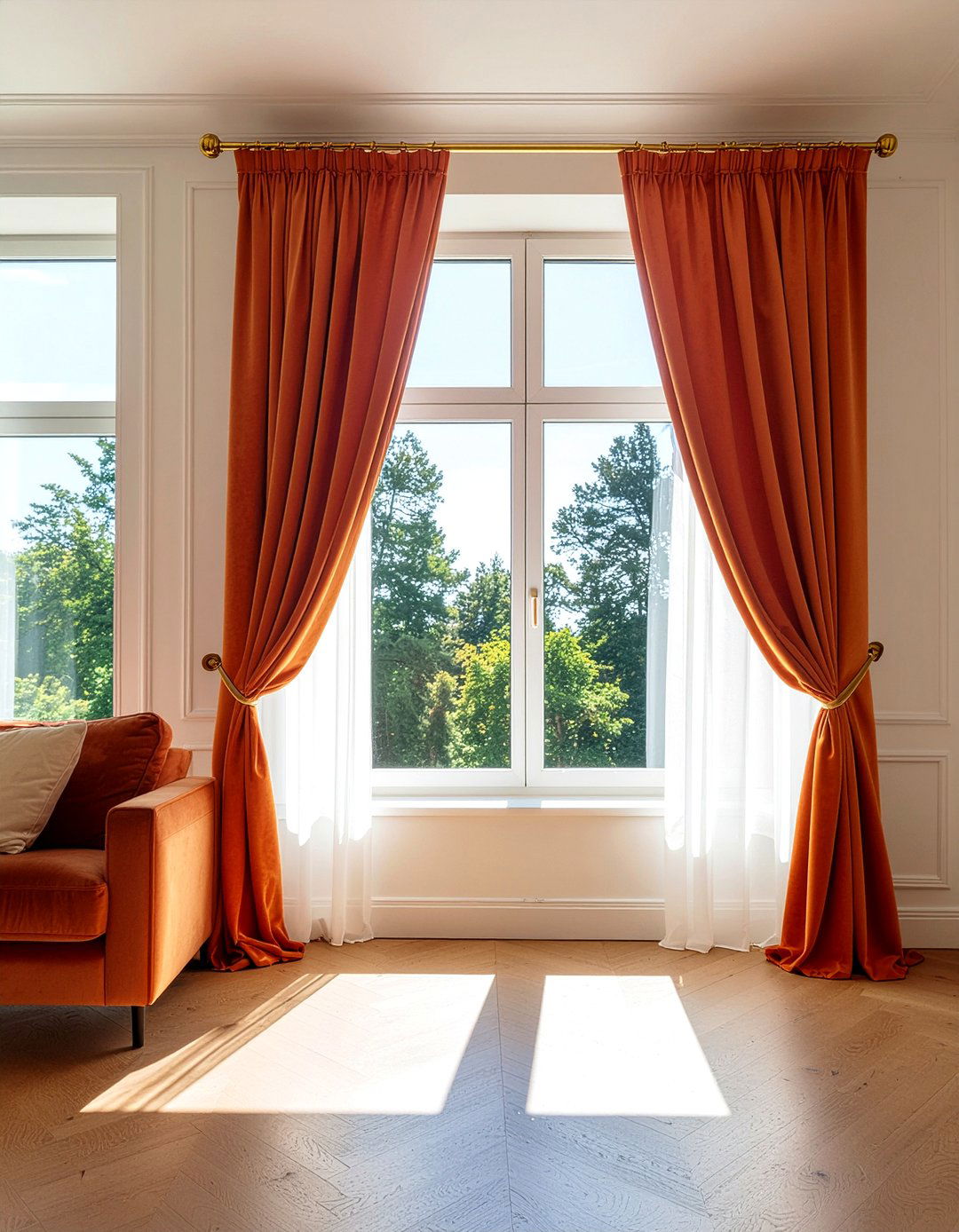 Burnt orange curtains - 30 burnt orange bedroom ideas