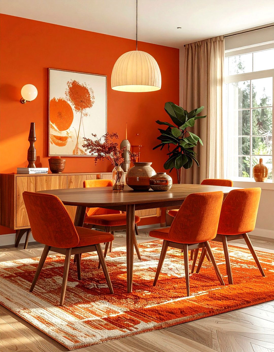 Burnt orange dining room - 30 dining room paint ideas
