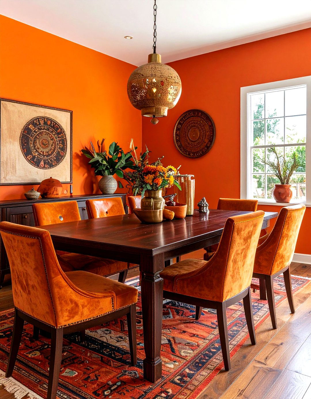 Burnt orange dining room - 30 dining room accent color ideas