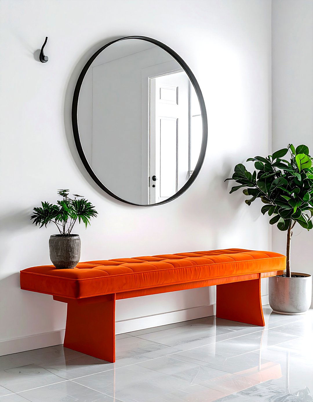 Burnt orange entryway bench - 30 burnt orange decor ideas