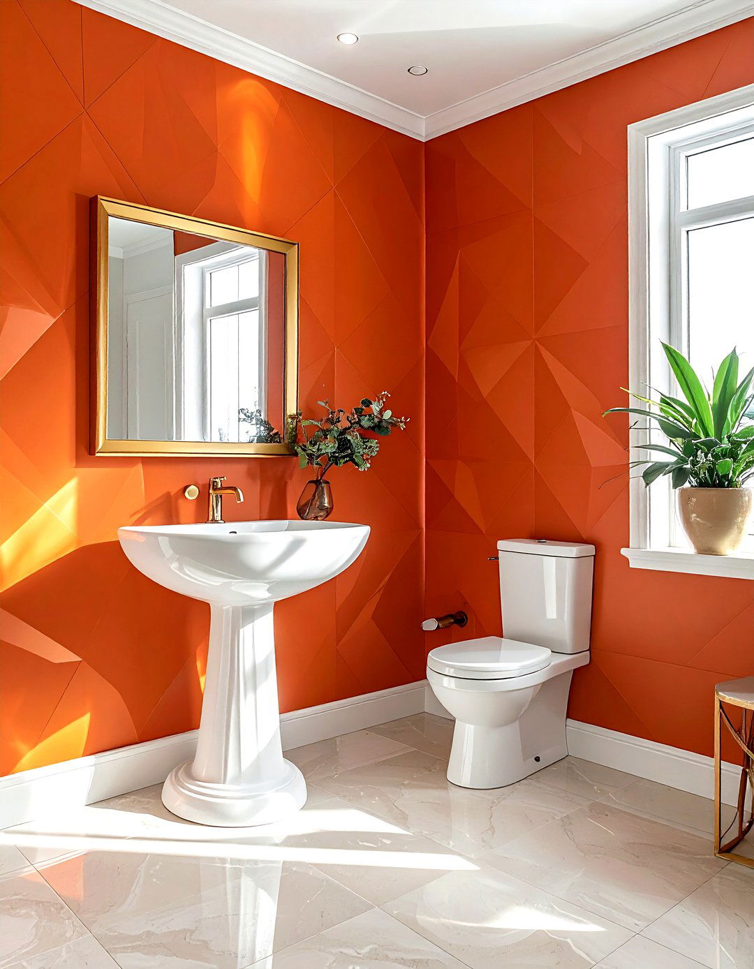 Burnt orange geometric wallpaper - 30 burnt orange decor ideas