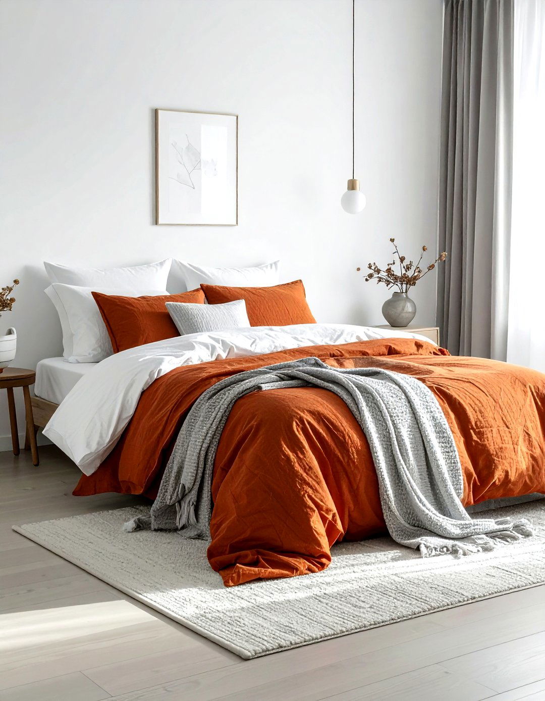 Burnt orange linen duvet cover - 30 burnt orange decor ideas