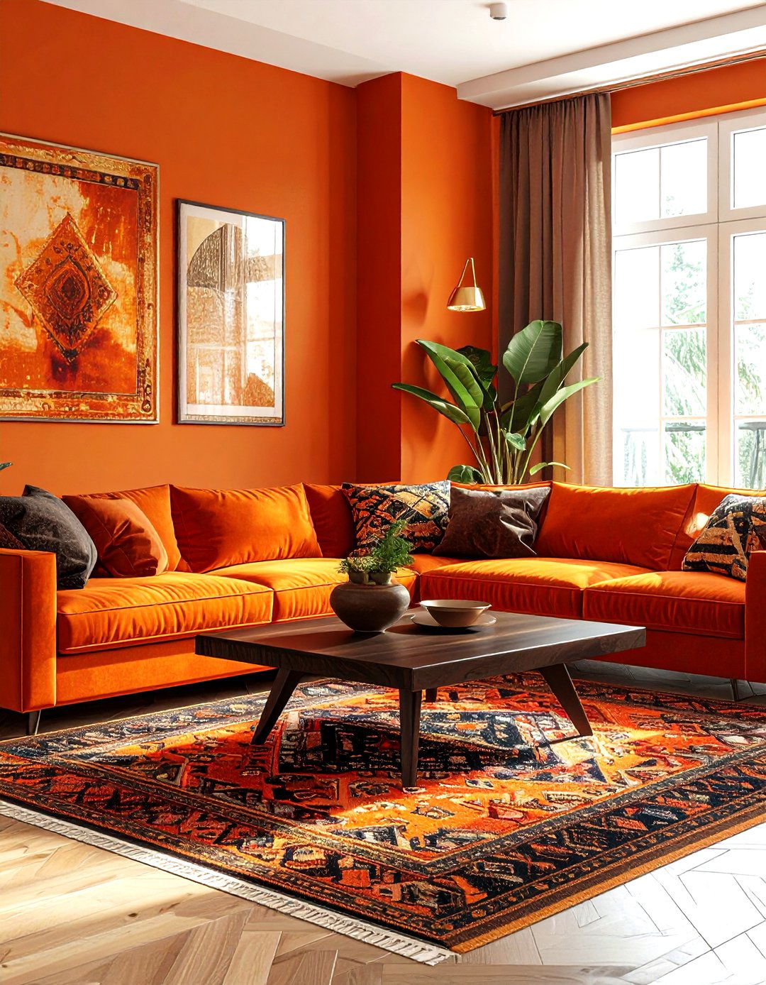Burnt orange living room - 30 living room paint ideas