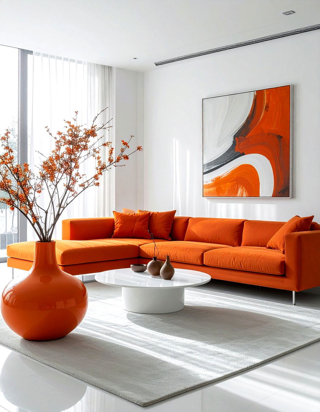 Burnt orange minimalist living room - 30 burnt orange decor ideas