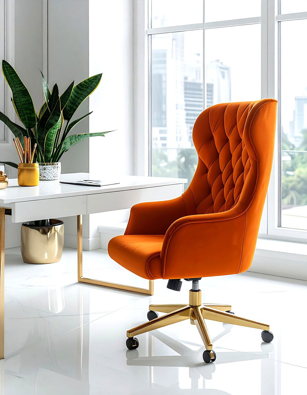 Burnt orange office chair - 30 burnt orange decor ideas
