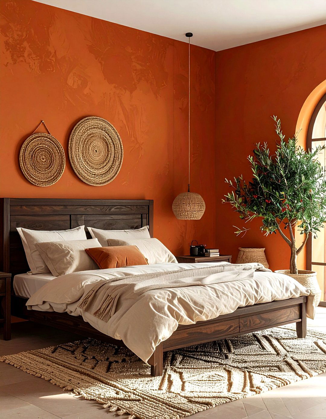 Burnt orange walls - 30 orange bedroom ideas