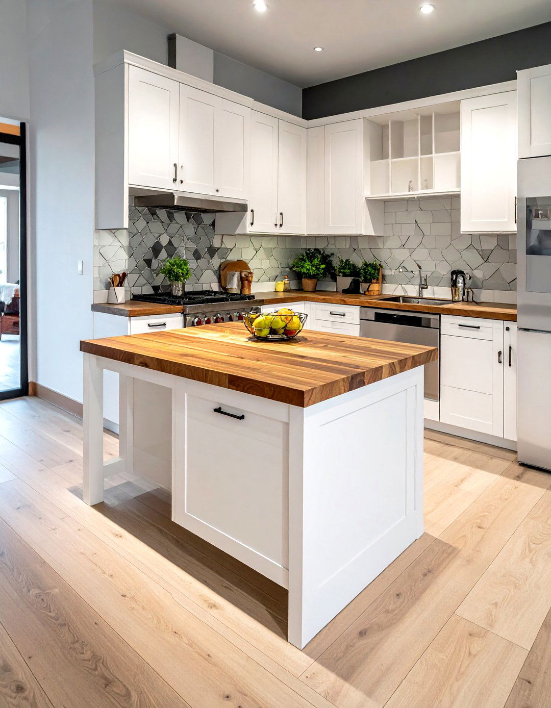 Butcher Block Cabinets - 30 small kitchen cabinet ideas