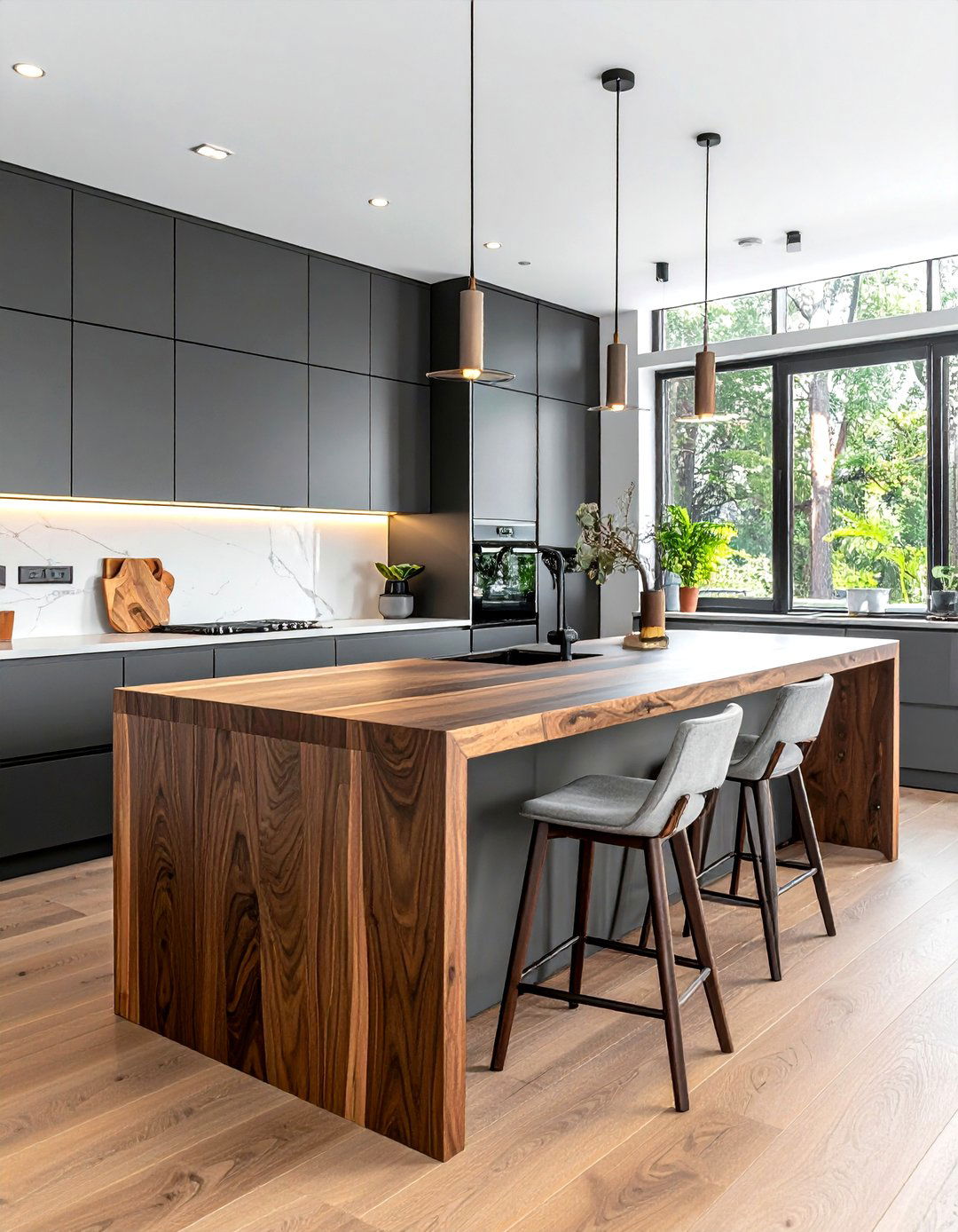 Butcher Block Countertop - 30 warm modern kitchen ideas